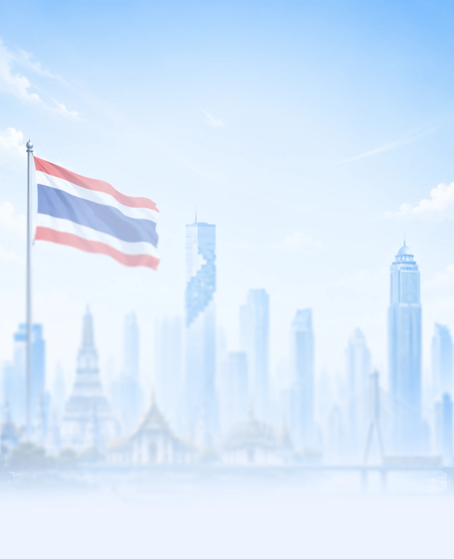 ภาพธงชาติไทยและกรุงเทพจากหน้าแคมเปญ TH-AI Passport ทางการ
